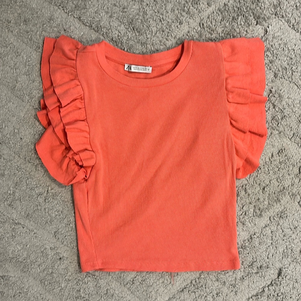 Zara ruffle crop top